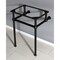Kingston Brass Templeton 24" x 20-3/8" x 33-3/16" Brass Console Sink Legs, Black VBH282033MB - alternate 2